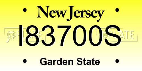 I83700S New Jersey License Plate