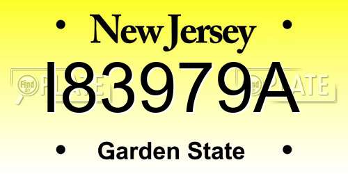 I83979A New Jersey License Plate