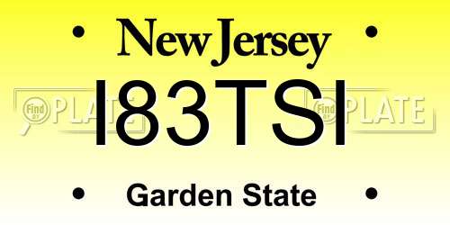 I83TSI New Jersey License Plate