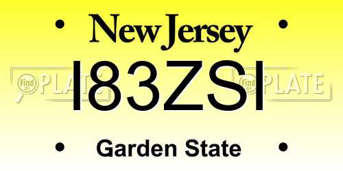 I83ZSI New Jersey License Plate