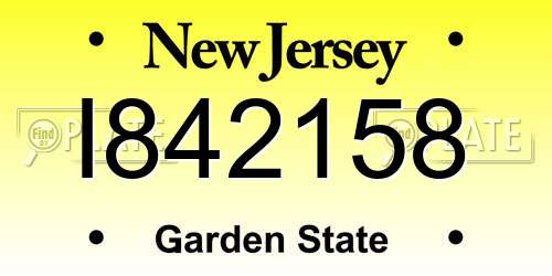 I842158 New Jersey License Plate