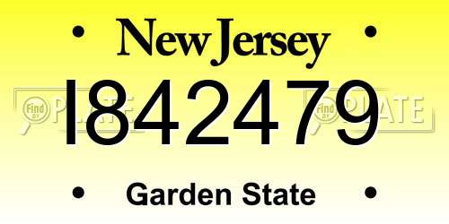 I842479 New Jersey License Plate