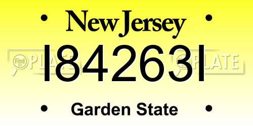 I84263I New Jersey License Plate
