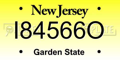 I84566O New Jersey License Plate