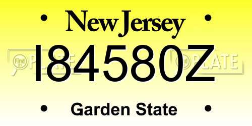 I84580Z New Jersey License Plate