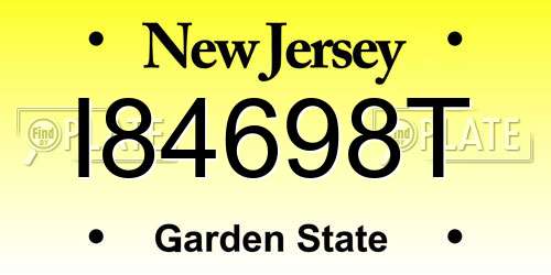 I84698T New Jersey License Plate