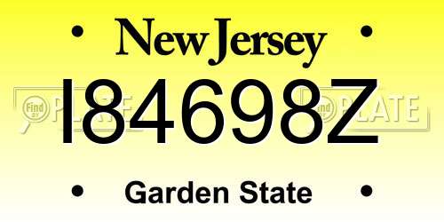 I84698Z New Jersey License Plate