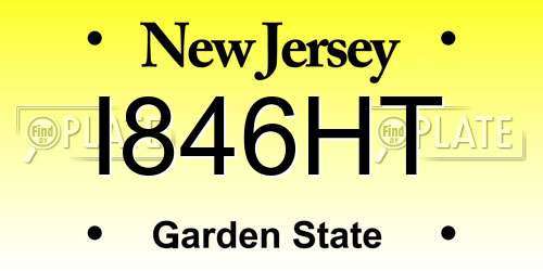 I846HT New Jersey License Plate