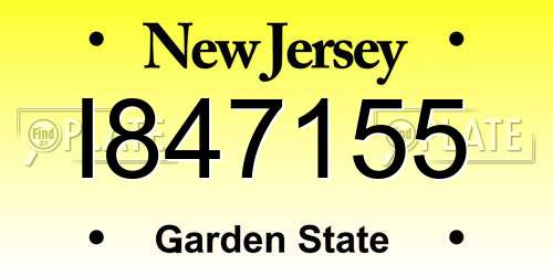 I847155 New Jersey License Plate