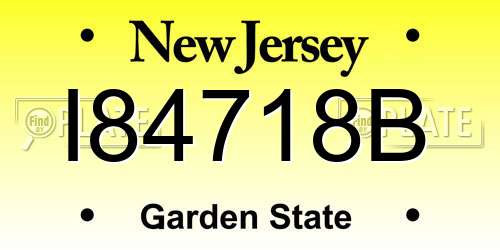 I84718B New Jersey License Plate