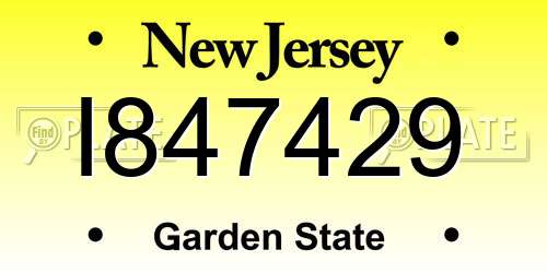 I847429 New Jersey License Plate