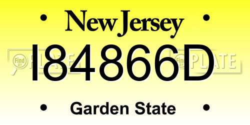 I84866D New Jersey License Plate