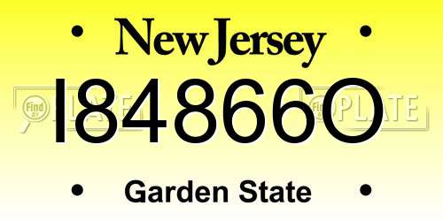 I84866O New Jersey License Plate