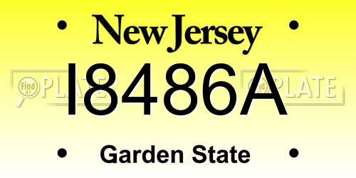 I8486A New Jersey License Plate