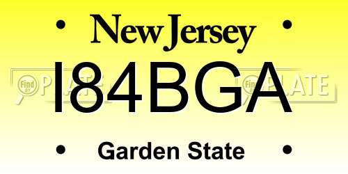 I84BGA New Jersey License Plate