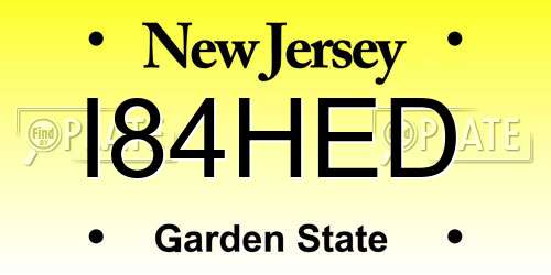 I84HED New Jersey License Plate