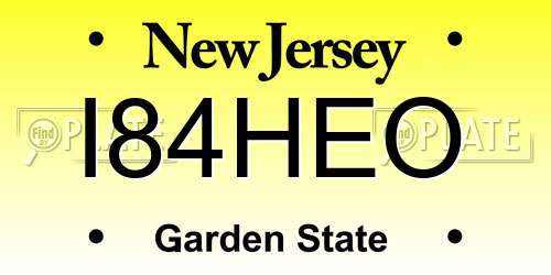 I84HEO New Jersey License Plate