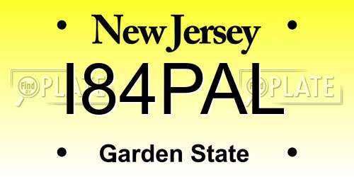 I84PAL New Jersey License Plate