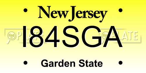 I84SGA New Jersey License Plate