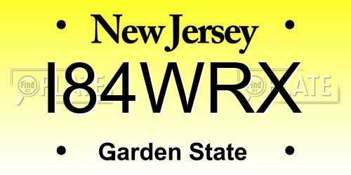 I84WRX New Jersey License Plate