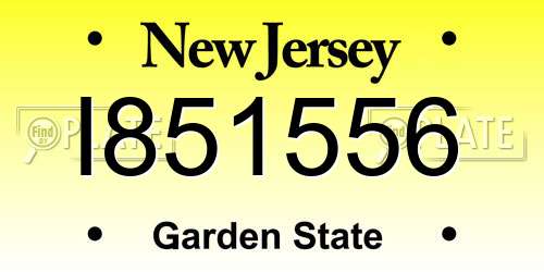 I851556 New Jersey License Plate