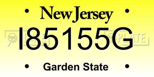 I85155G New Jersey License Plate