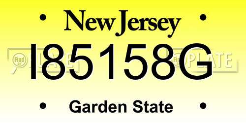 I85158G New Jersey License Plate