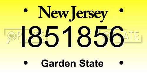 I851856 New Jersey License Plate
