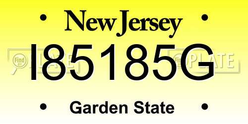 I85185G New Jersey License Plate