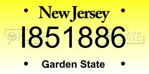 I851886 New Jersey License Plate