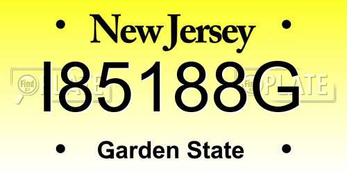 I85188G New Jersey License Plate