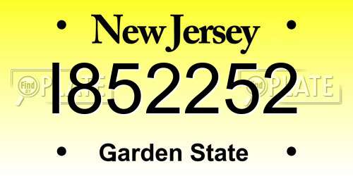 I852252 New Jersey License Plate