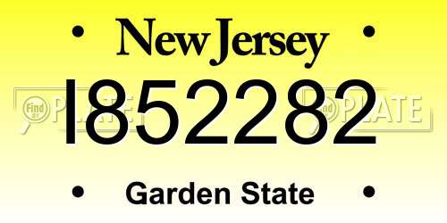 I852282 New Jersey License Plate