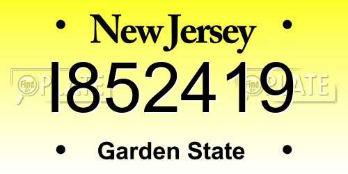 I852419 New Jersey License Plate