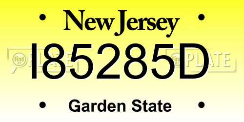 I85285D New Jersey License Plate