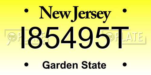 I85495T New Jersey License Plate
