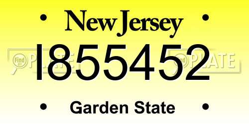I855452 New Jersey License Plate