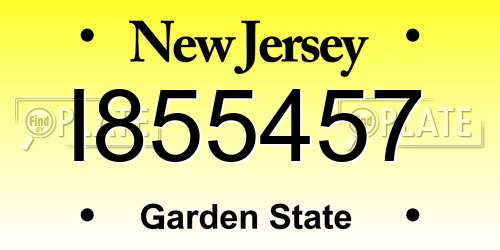 I855457 New Jersey License Plate