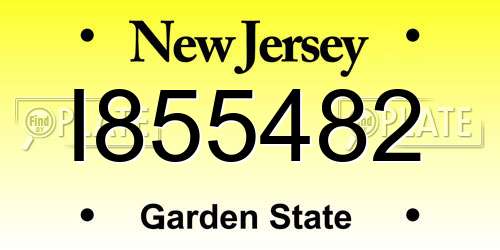 I855482 New Jersey License Plate