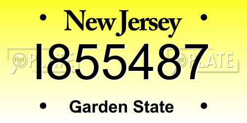 I855487 New Jersey License Plate