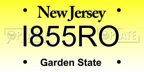 I855RO New Jersey License Plate
