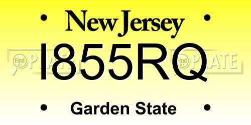 I855RQ New Jersey License Plate