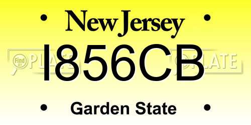 I856CB New Jersey License Plate