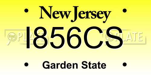 I856CS New Jersey License Plate