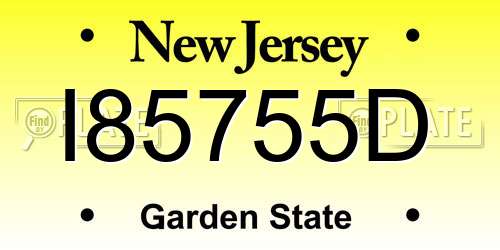 I85755D New Jersey License Plate