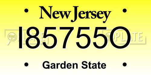 I85755O New Jersey License Plate