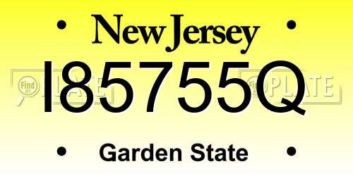 I85755Q New Jersey License Plate