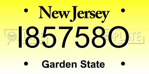 I85758O New Jersey License Plate