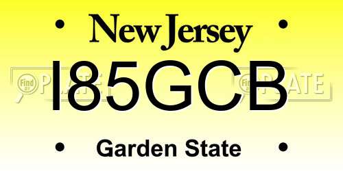 I85GCB New Jersey License Plate