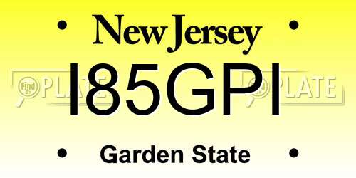 I85GPI New Jersey License Plate